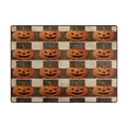 thumbnail image 2 of Area Rug Indoor 63"x48"in Non-Slip Wear Resistant Floor Mats Soft Large Carpets for Living Room Bedroom Home Decor Striped Wicked Pumpkins, 2 of 7