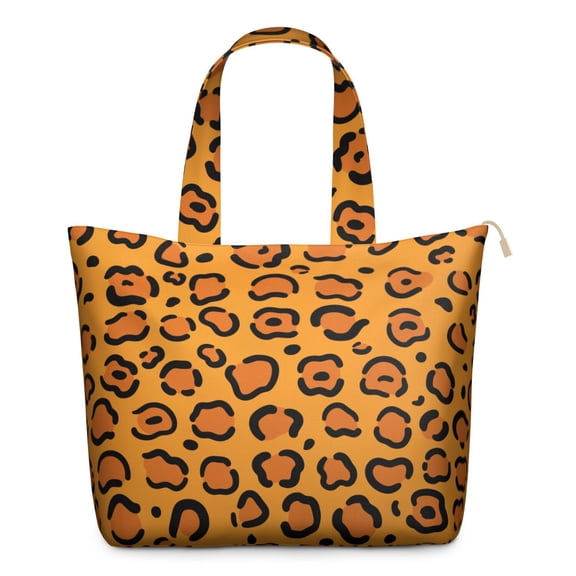 22 Inch Oversized Travel Bag Lightweight Canvas Weekender Duffel with Multi Pockets, Animal Print