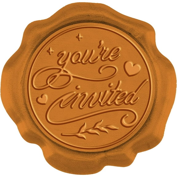 50pcs Wax Seal Stickers You're Invited Self Adhesive Wax Seal Stamp Stickers Wedding Envelope Wax Stickers DIY