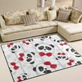 thumbnail image 2 of Dreamtimes Lightweight Soft Area Rugs, 80 x 58 inch（6'8" x 4'10"） Panda with Red Bow-Tie Floor Mat for Kids Playing Room Hardwood Floor Living Room Nursery Rugs, 2 of 6