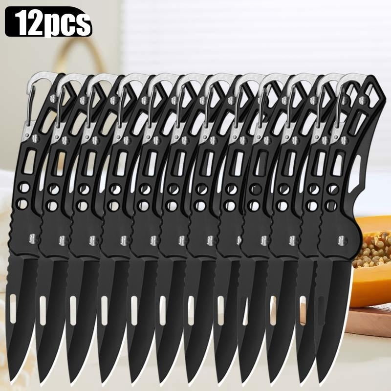 12PCS Multi-function Fruit Cutting Knife Stainless Steel Pocket Folding Knife For Outdoor BBQ Utility Knife Meat Cleaver Boning Butcher Knife Camping Knife Small Knife