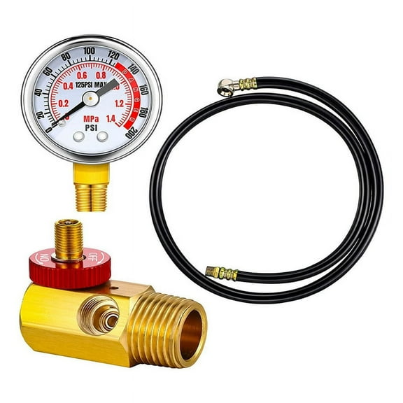 Air Tank Repair Kit Valve, 0-200 PSI Pressure Gauge
