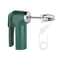 ZEPARO Cordless Electric Whisk 3 Speeds USB Rechargeable Stainless Steel Egg Beater Handheld Mixer Blender Milk Frother Kitchen Baking Supplies -Green