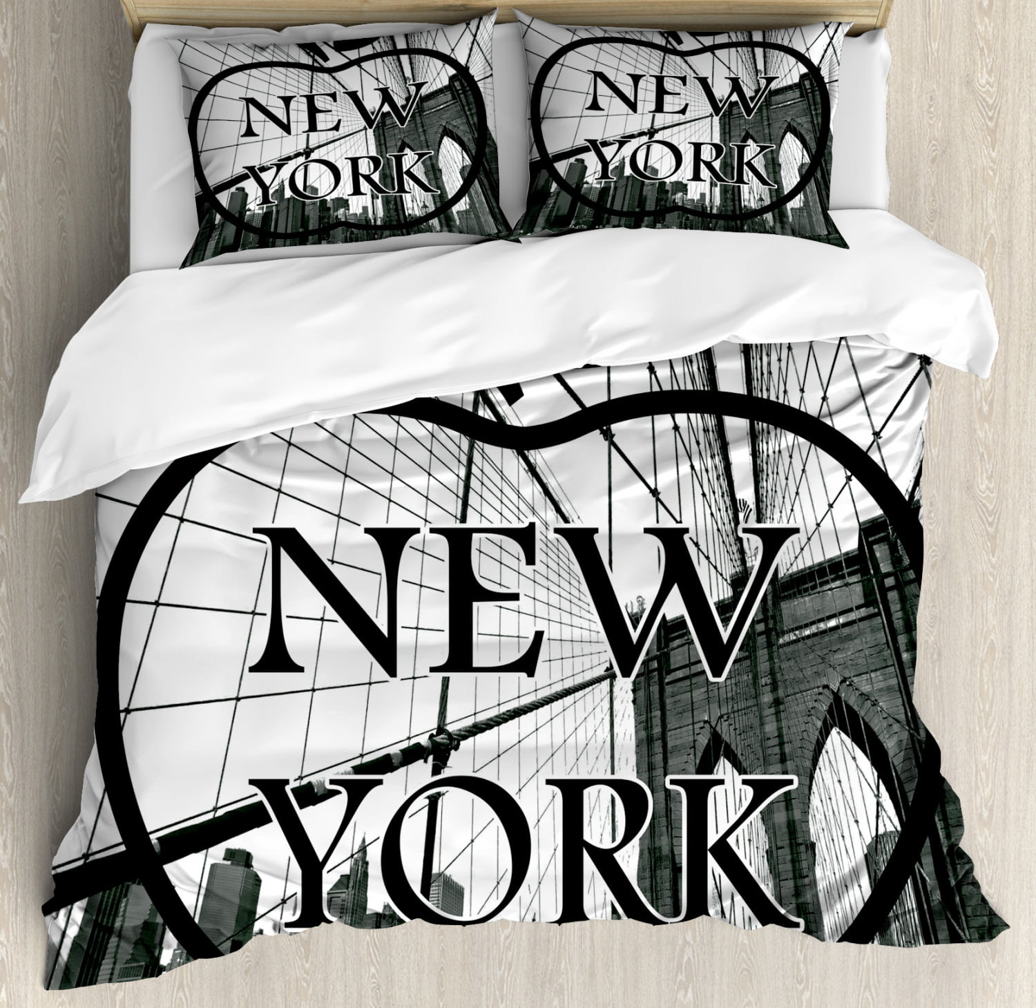 Nyc Duvet Cover Set Cityscape Nyc Big Apple I Love New York City