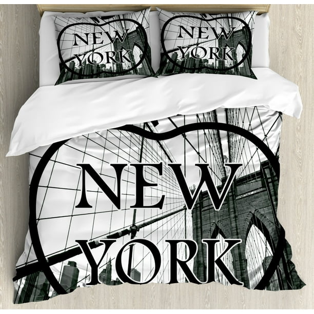 Nyc Duvet Cover Set Cityscape Nyc Big Apple I Love New York City