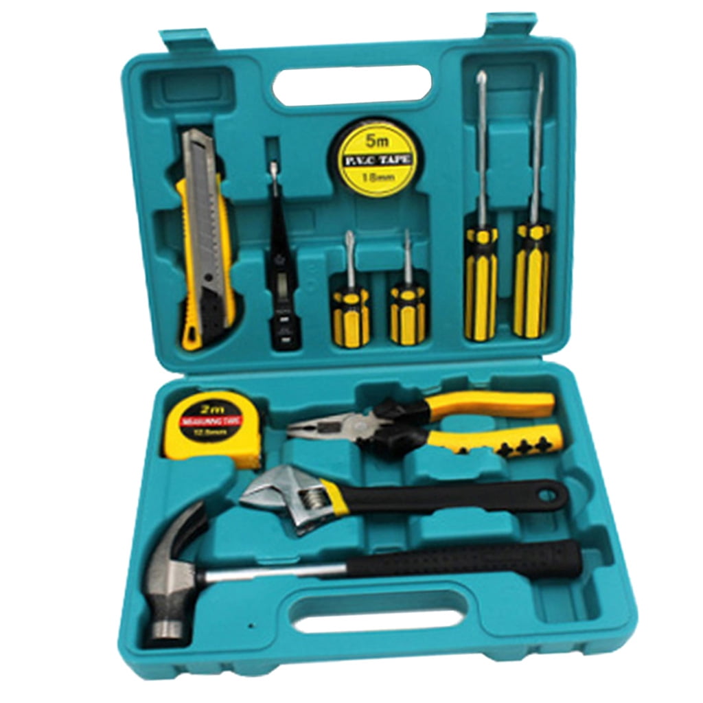 General Household Hand Tool Kit with Plastic Toolbox Storage Case, DOUP 11-Piece Tool Set Great for DIY Projects General Household Hand Tool Kit with Plastic Toolbox Storage Case, DOUP 11-Piece Tool Set Great for DIY Projects
