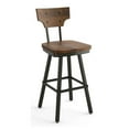 thumbnail image 1 of Amisco Ferguson 29.25" Distressed Wood Swivel Bar Stool in Brown/Gun Metal, 1 of 9