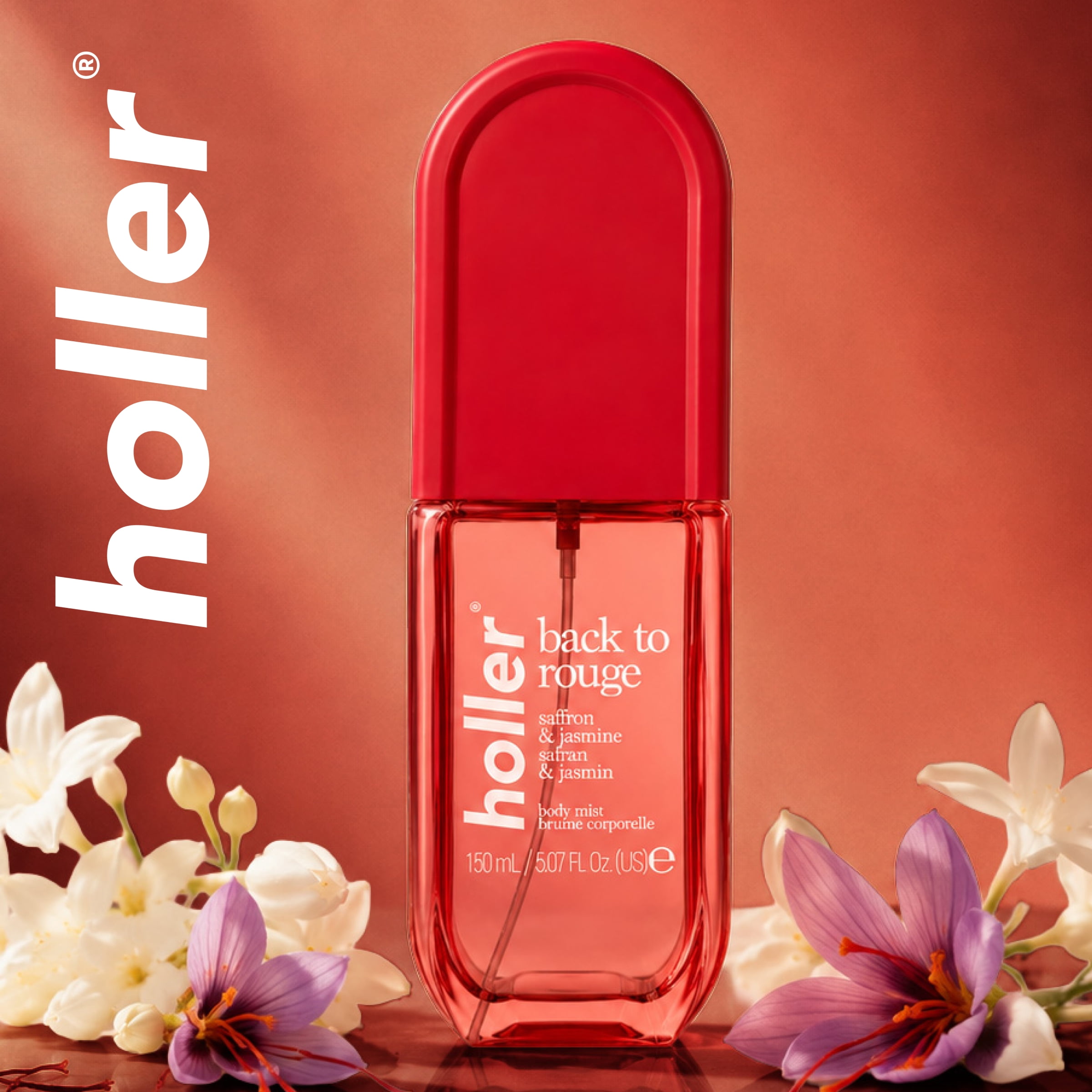 HOLLER Luxe Collective Inc. Back To Rouge Saffron & Jasmine Body Mist, 5.07 fl oz