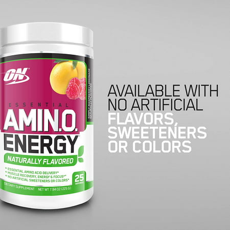 Optimum Nutrition Amino Energy Naturally Flavored Pre Workout + Essential Amino Acids, Fruit Punch, 25