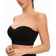 thumbnail image 3 of Sujetador bandeau sin tirantes y sin aros para mujer, sujetador tipo bralette con relleno, sujetador de tubo sin costuras con tirantes transparentes, 3 of 5