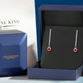 thumbnail image 5 of Gem Stone King 14K Two Tone Gold Red Ruby and Lab Grown Diamond Earrings for Women | 1.06 Cttw | Gemstone July Birthstone | Round 4MM, 5 of 6