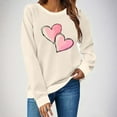 thumbnail image 7 of cocolona Womens Valentines Sweatshirts Casual Loose Crew Neck Long Sleeve Shirts Fashion Heart Print Pullover Tops Graphic Sweatshirts, 7 of 7