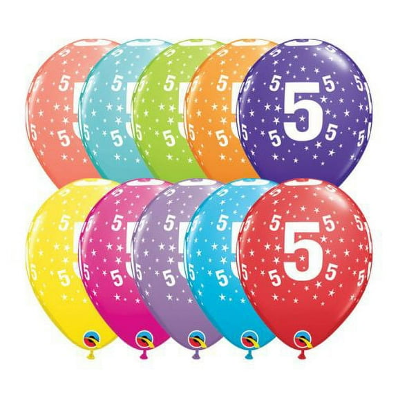 Burton & Burton 11" Stars #5-A-Round Balloons, Pack/6