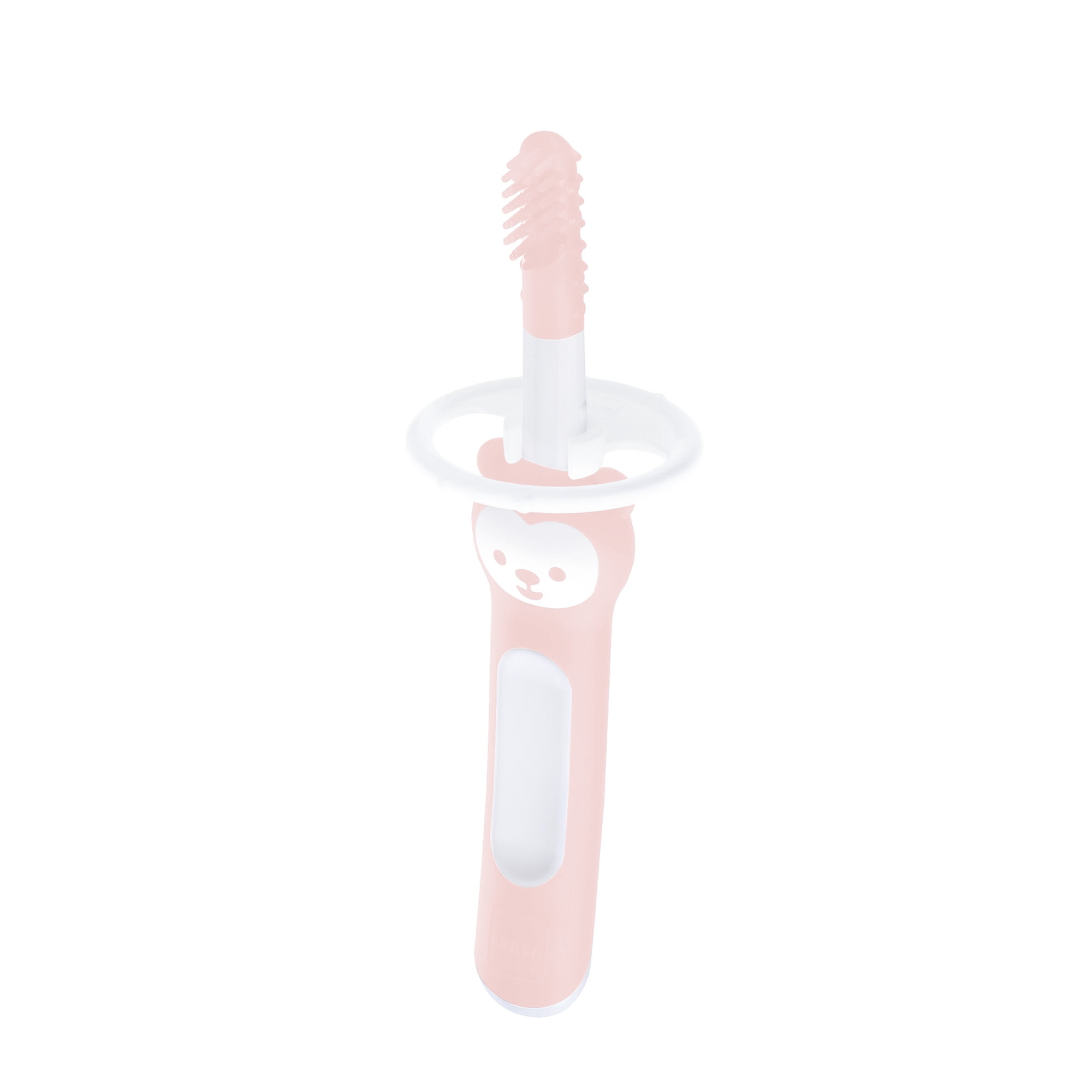 MAM Massaging Baby Toothbrush, Gum Cleaner and Massager with Brushy The Bear Character, Interactive App, colors vary, 1 Pack