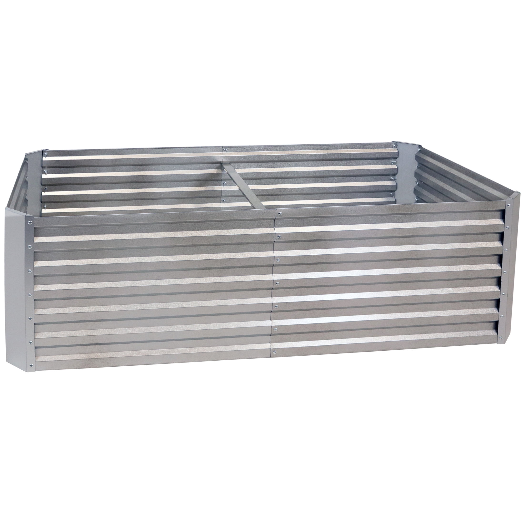 Sunnydaze 71" x 35.5" x 23.5" Rectangular Silver Galvalume Steel Raised Garden Bed