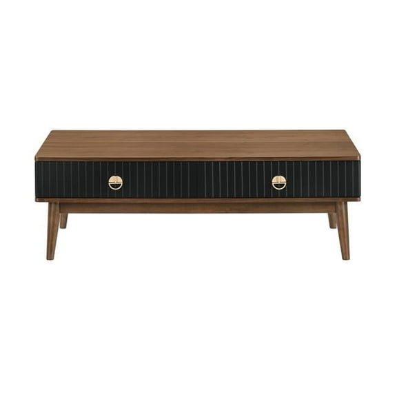 47 in. Solid Wood Rectangular Coffee Table, Brown