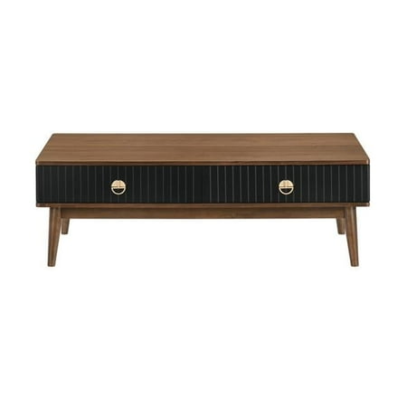 47 in. Solid Wood Rectangular Coffee Table Brown