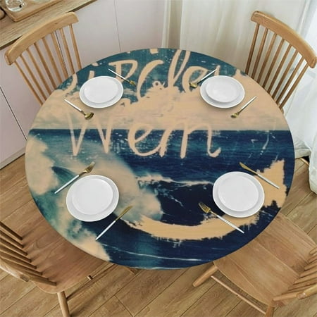 

Orinice Wave Arrow Dream Round Table Cover Stain Resistant Washable Indoor Outdoor Tablecloth Kitchen Dining Wedding Parties Waterproof Fabric 100% Polyester 42-46