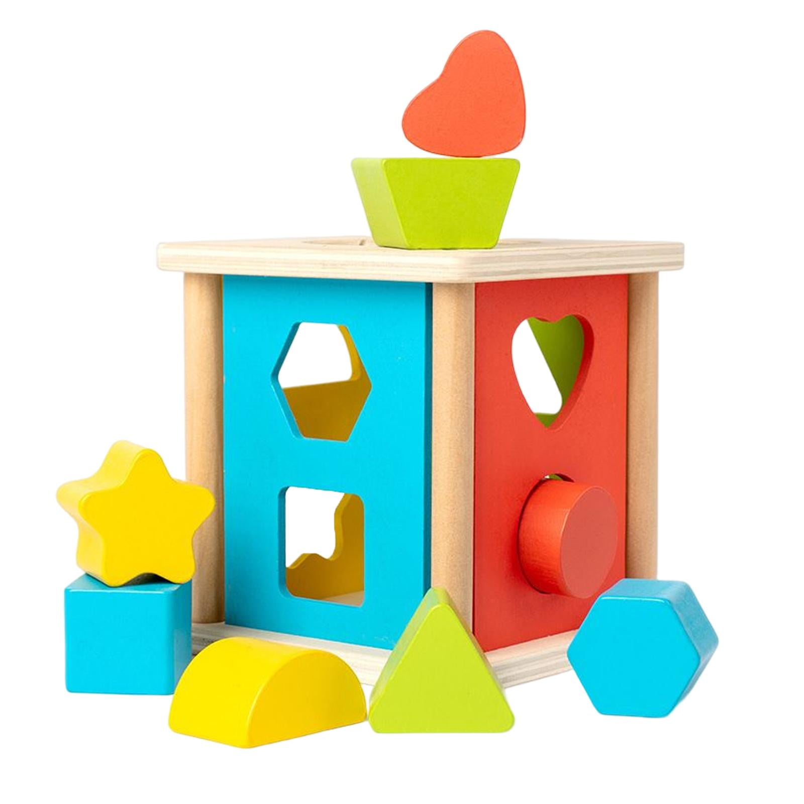 Wooden Block Toys Shape Sorter Toys Early Educational Toys for Toddlers Kids