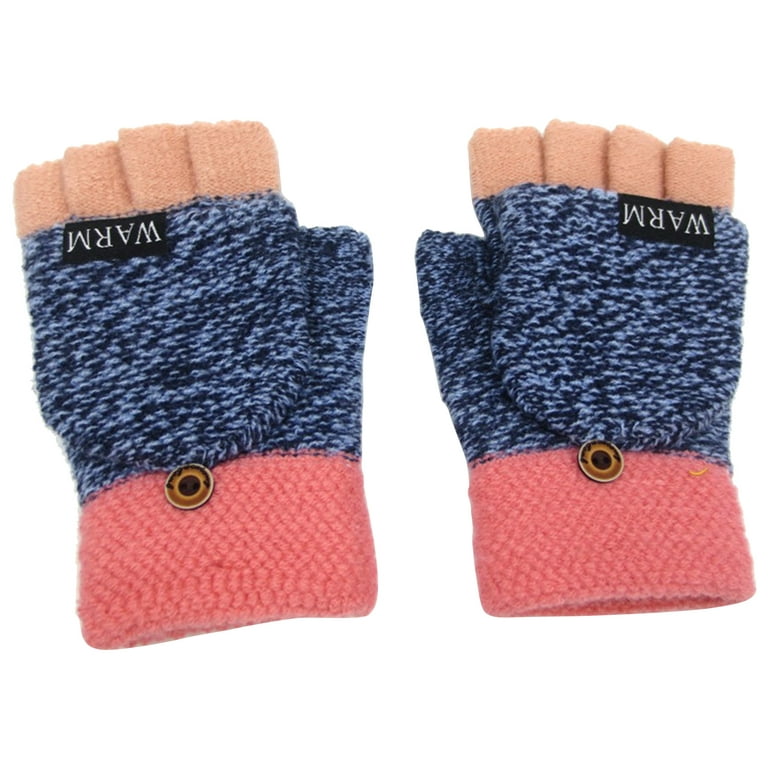 Ludlz Winter Knitted Convertible Fingerless Gloves Mittens Warm Mitten  Glove for Women and Men