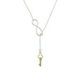 thumbnail image 2 of Delight Jewelry Goldtone Trefoil Key with Crystals Silver tone Elegant Infinity Lariat Necklace, 2 of 4