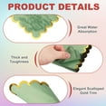 thumbnail image 3 of Uxcell 200 Pcs Scalloped Cocktail Napkins with Gold Foil Edges, 5 x 5 Inch Disposable Scalloped Paper Napkins for Wedding Engagement Anniversary Party Tableware Decorations, Pale Green, 3 of 7
