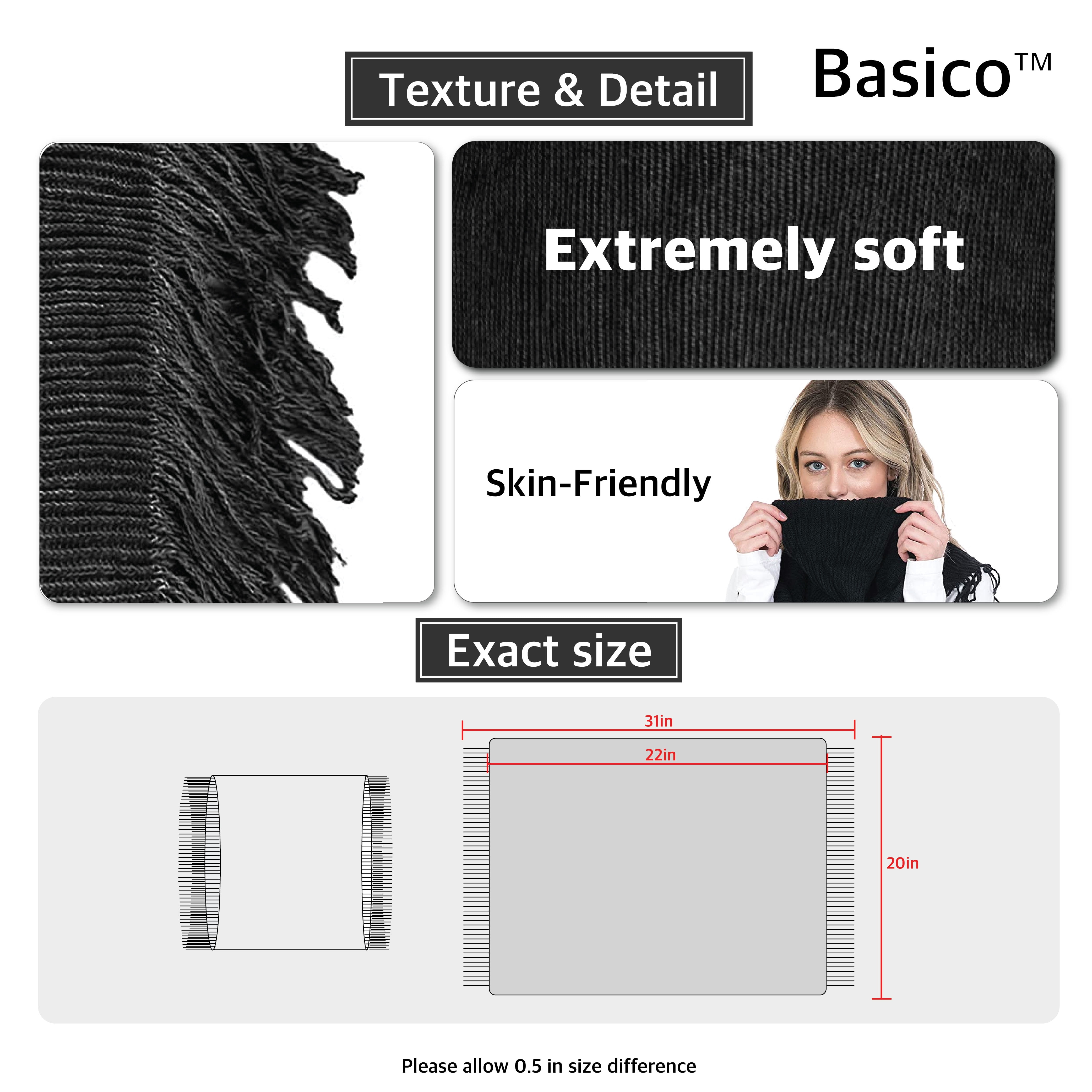 BASICO Warm Knit Winter Scarfs for Women Coral Infinity Scarf Circle Loop Scarves