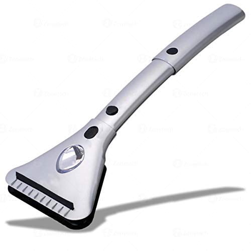 Zone Tech Heated Car Window Snow/Ice Scraper with Light Extendable