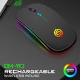 thumbnail image 4 of Ratón inalámbrico de 4 teclas para ordenador con USB 1600DPI, ratón óptico ergonómico recargable ajustable, accesorio de viaje para oficina Juegos de teclado y mouse para computadora Negro, 4 of 6