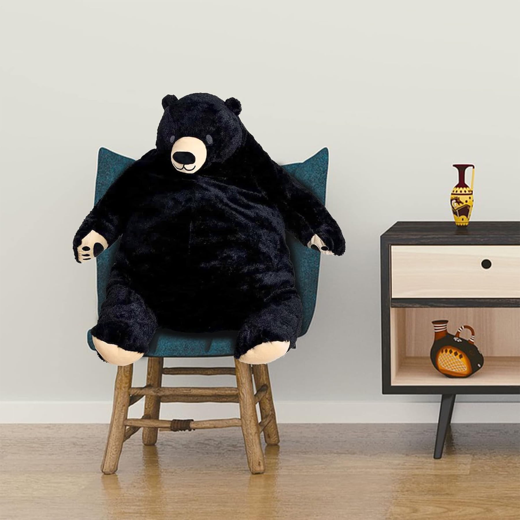 Djungelskog Bear Plush Toy - Soft and Cuddly (23.6 inches, Black) - Perfect for Kids and Adults