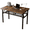 Frame：Black/Board：Rural brown, variant on HDOFM 31.5 Inch Folding Computer Desk - Portable Activity Table Conference Table Home Office Desk, Attached storage rack,No Assembly,Teak