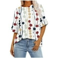 thumbnail image 2 of Drses Womens Short Sleeve Tops Floral Print Vintage Fashion Casual Loose with Round Neck Plus Size Shirts, 2 of 7