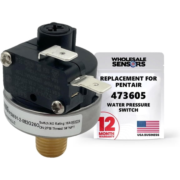 Pentair 473605 Replacement Water pressure Switch Compatible with MiniMax Pool & Spa Heaters 12 Month Warranty
