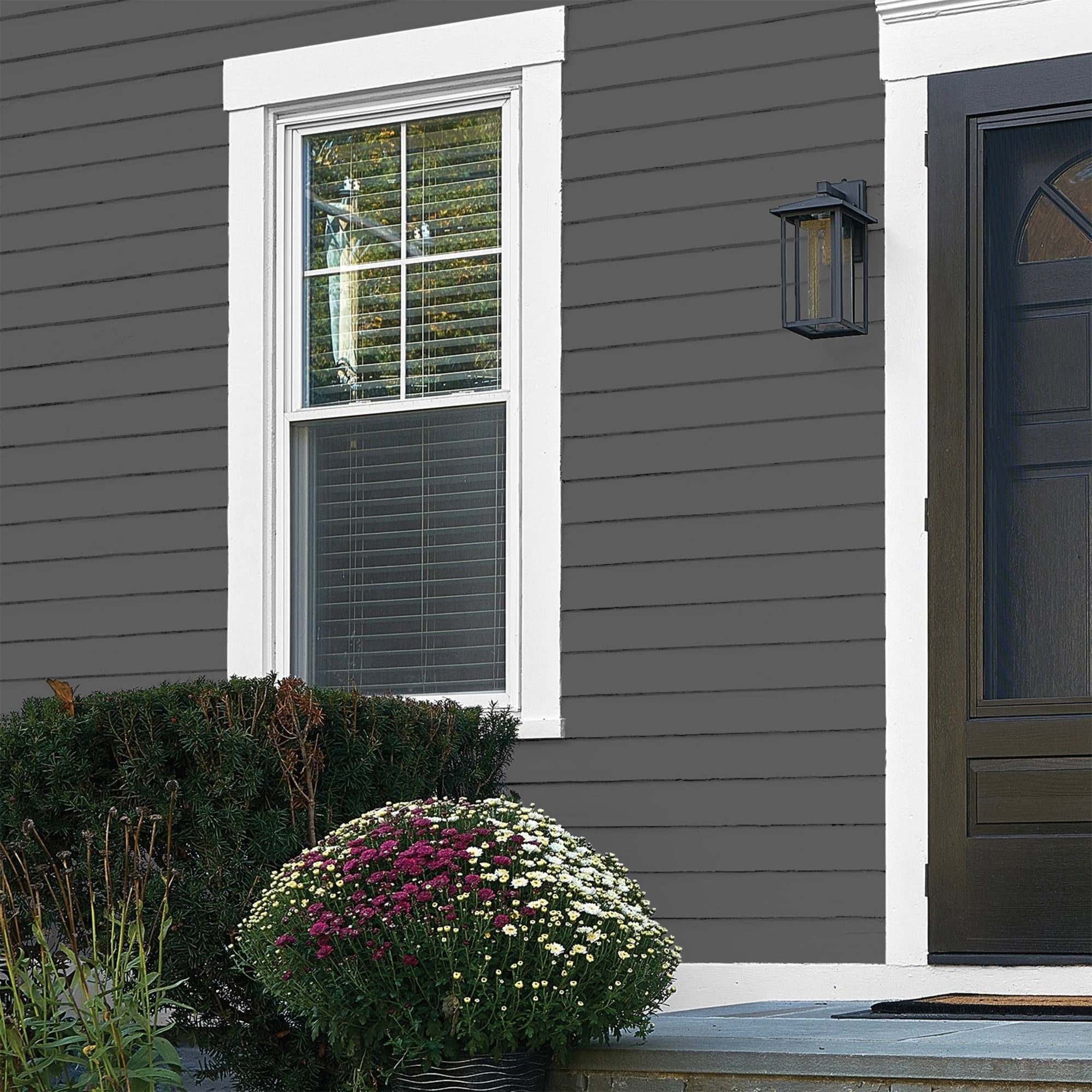 Glidden HEP Knight's Armor / Gray Flat Exterior Paint with Primer, 1 Gallon