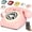 pink, variant on Retro Bluetooth Rotary Phone with Handset, Old Fashioned Corded Desk Telephone, Supports Hands-Free Calls & Music Playback, Compatible with Bluetooth Cell Phones for Home Office Use (white)