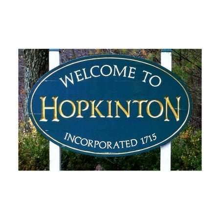 Art Welcome Sign - Hopkinton, Massachusetts - Welcome Sign Print Wall Art By Lantern Press