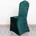 thumbnail image 5 of BalsaCircle Hunter Green Fitted Spandex Crushed Velvet Stretchable Banquet Chair Cover Party Events Home, 5 of 8