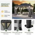 thumbnail image 6 of Aoxun 10'x14' Hardtop Gazebo, Aluminum Frame Canopy with Double Galvanized Steel Roof, Outdoor Metal Pavilion with Netting, Curtains for Backyard, Patio and Deck, 6 of 9