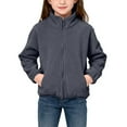 thumbnail image 3 of GigrtiJin 2T-12T Girls Fleece Lined Coats Long Sleeve Collared Coat Winter Warm Casual Zip up Going Out Coat with Pockets, 3 of 6