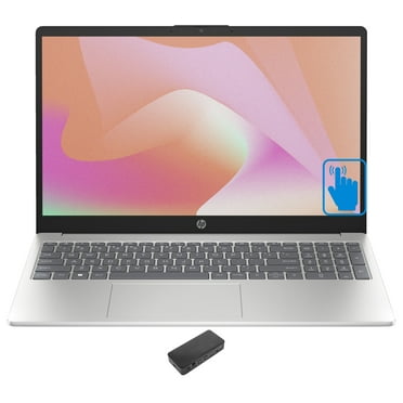 HP 15z Home/Business Laptop (AMD Ryzen 5 7530U 6-Core, 15.6in 60 Hz Touch HD (1366x768), AMD Radeon, 8GB RAM, 2TB PCIe SSD, Backlit KB, Wifi, Webcam, Bluetooth, Win 11 Pro) with USB-C Dock