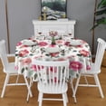 thumbnail image 2 of Pioneer Flower Floral Print Pattern Round Tablecloth 60"x60",Wrinkle Wipeable Table Cloth for Kitchen Dining Room Picnic Patio Party, 2 of 6