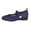 Navy, variant on Women Girls Dress Shoes Flower Ballet Flower Flats Wedding Party School Comfy Daily Casual Shoes Navy 36