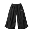 thumbnail image 4 of DHFJKG Capri Pants For Women Baggy Cargo Pants Summer Wide Leg Drawstring Waist Streetwear Bottoms, 4 of 4