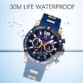 thumbnail image 4 of Mens Chronograph Waterproof Sports Analog Quartz Silicone Band Fashion Wrist Watch for Men, 4 of 7