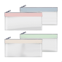 4 Pieces Money Bags with Zipper, Cash Envelopes,Money Pouch, Clear Bank Deposit Bags, Bag, Coin Bag