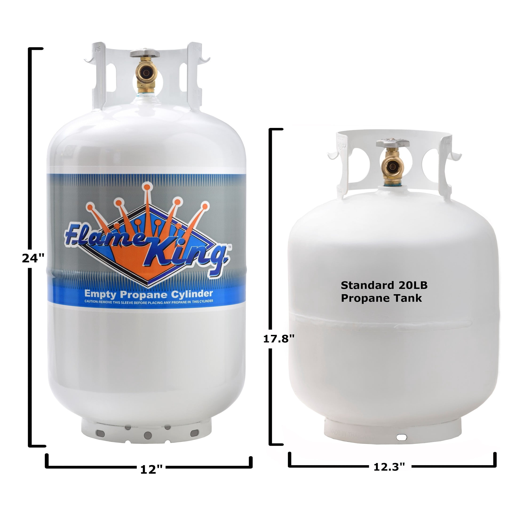 Flame King 30 lb. Propane Tank with Type 1 Overfill Protection Device Valve (Ships Empty)