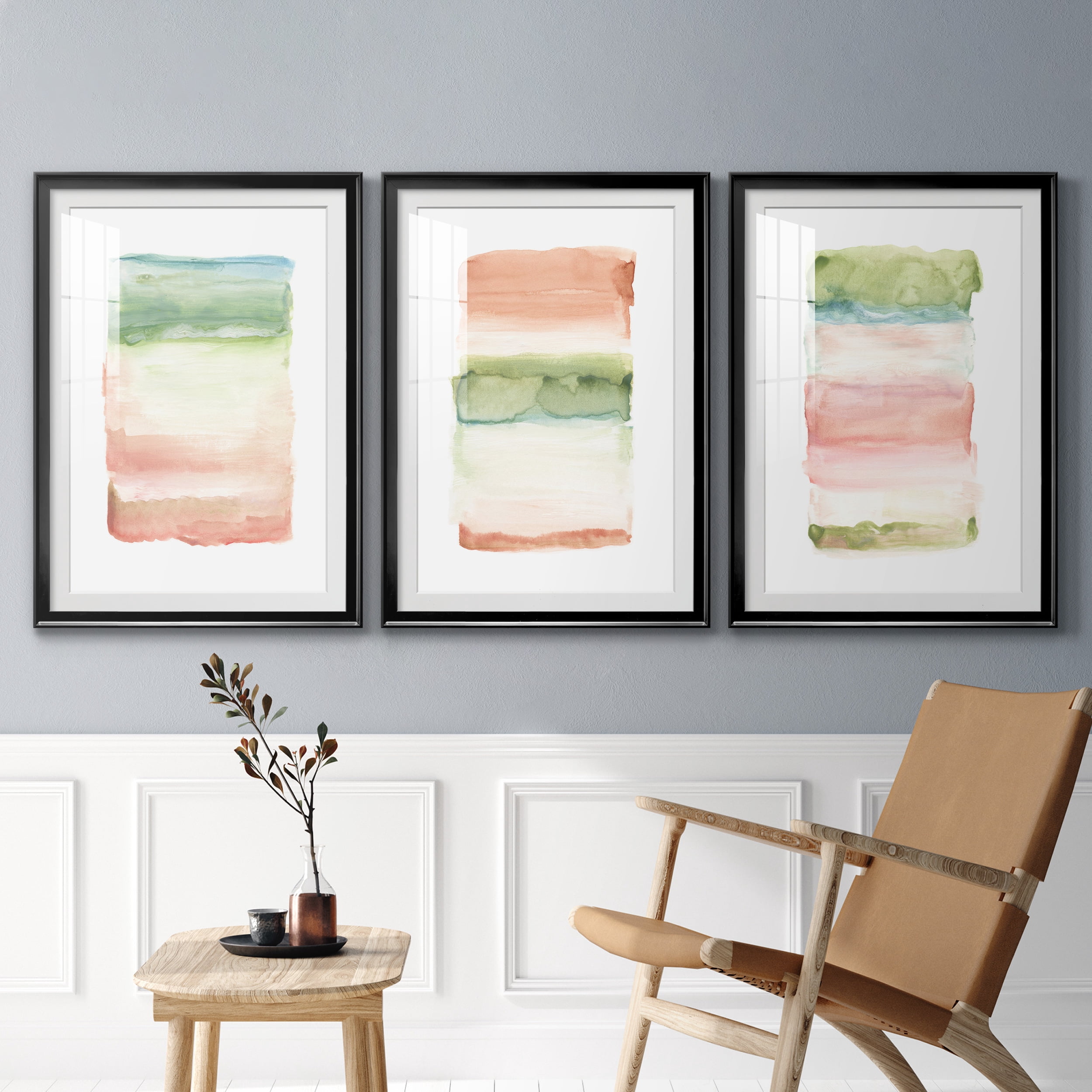 Skye I Premium Framed Prints Set of 3 - Ready to Hang - 26.5 x 36.5 Each - Black Frame