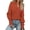 Orange Red, variant on CoCopeaunts Women Knitted Sweater Tops Lapel Collar Long Sleeve Pullover Ribbed Knit Solid Color Sweaters Top