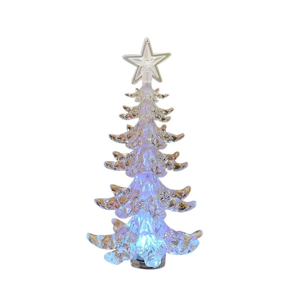XZNGL Savon à Vaisselle Christmas Tree Christmas Decorations Transparent Colorful Led Light Christmas