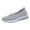 Gray, variant on Women's Hollow Knitted Slip On Walking Shoes Comfortable Breathable Mesh Shoes Lightweight Sneakers Soft-Soled Flat Shoes